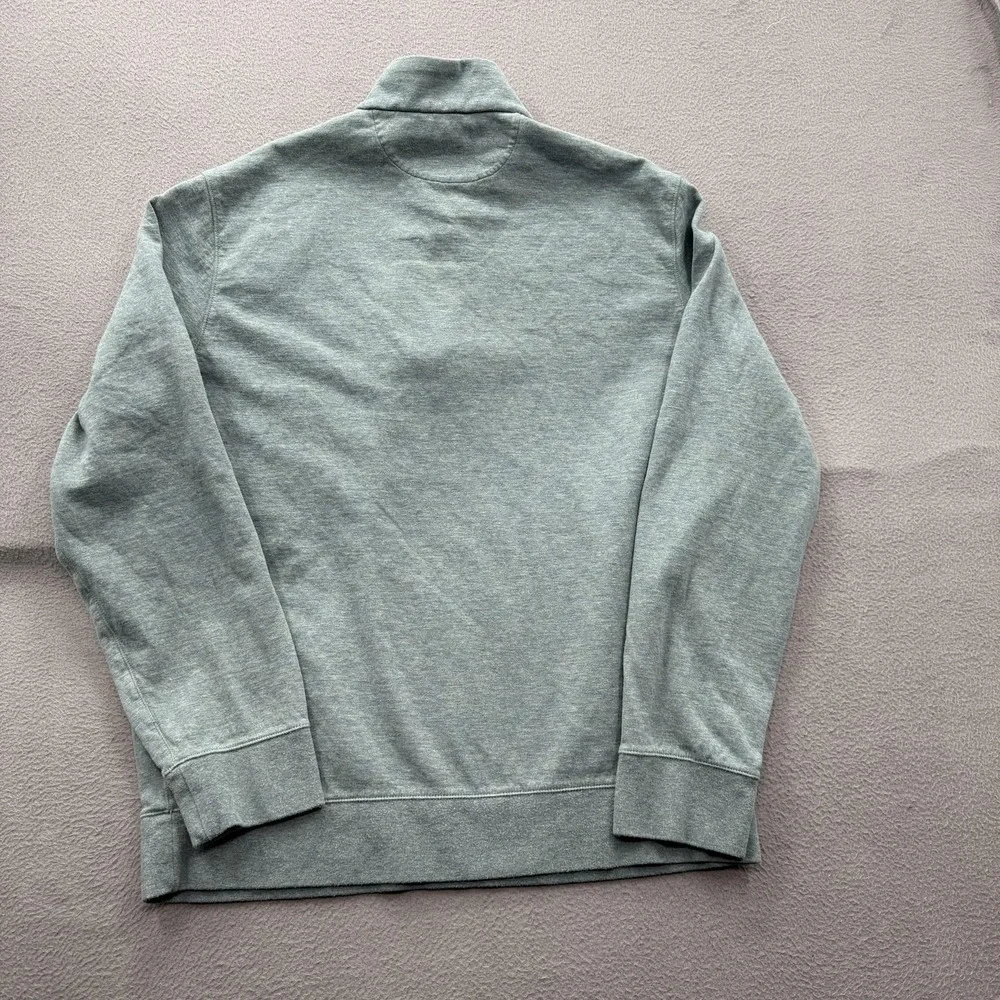 Polo Ralph Lauren Sweatshirt Mens Large Green 1/4 Zip Mock Neck Cotton‎ Pullover